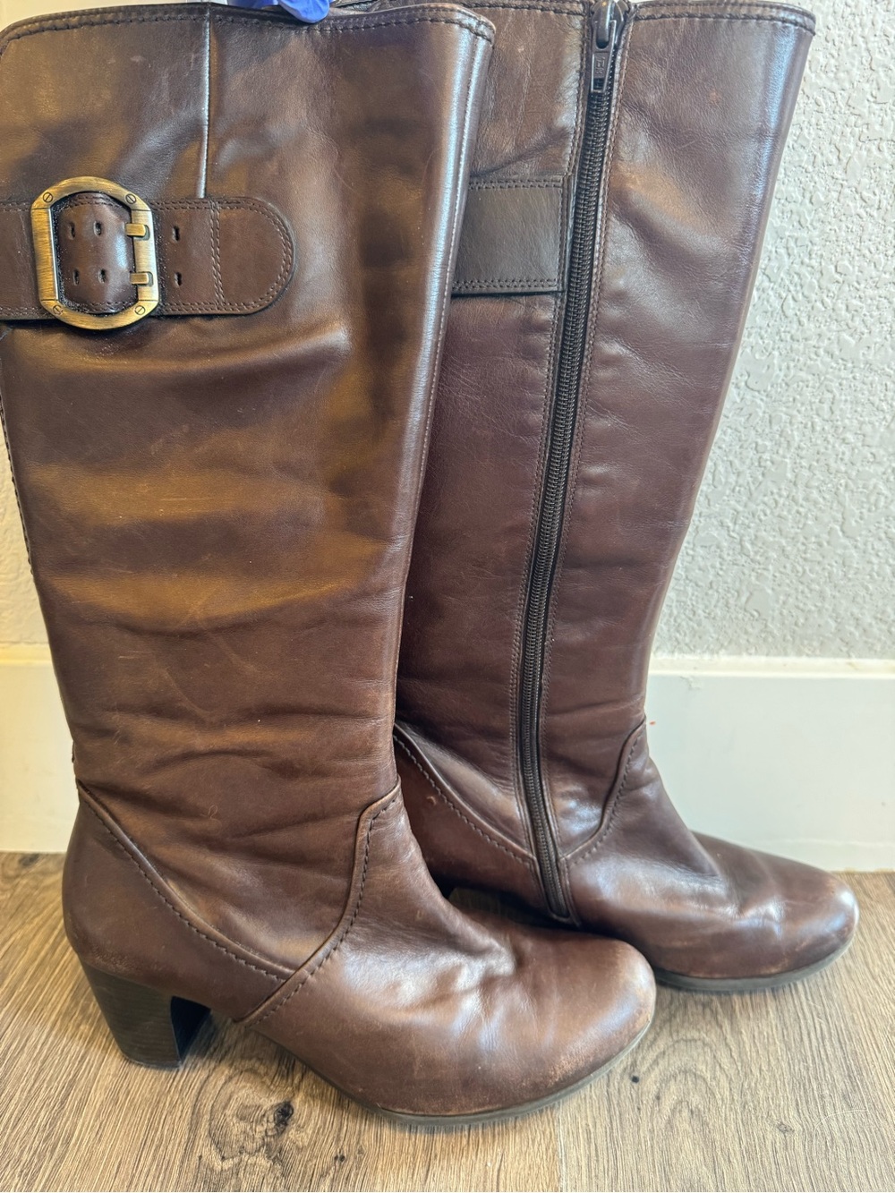 Women's Gabor Brown Leather Knee-High Riding Boots